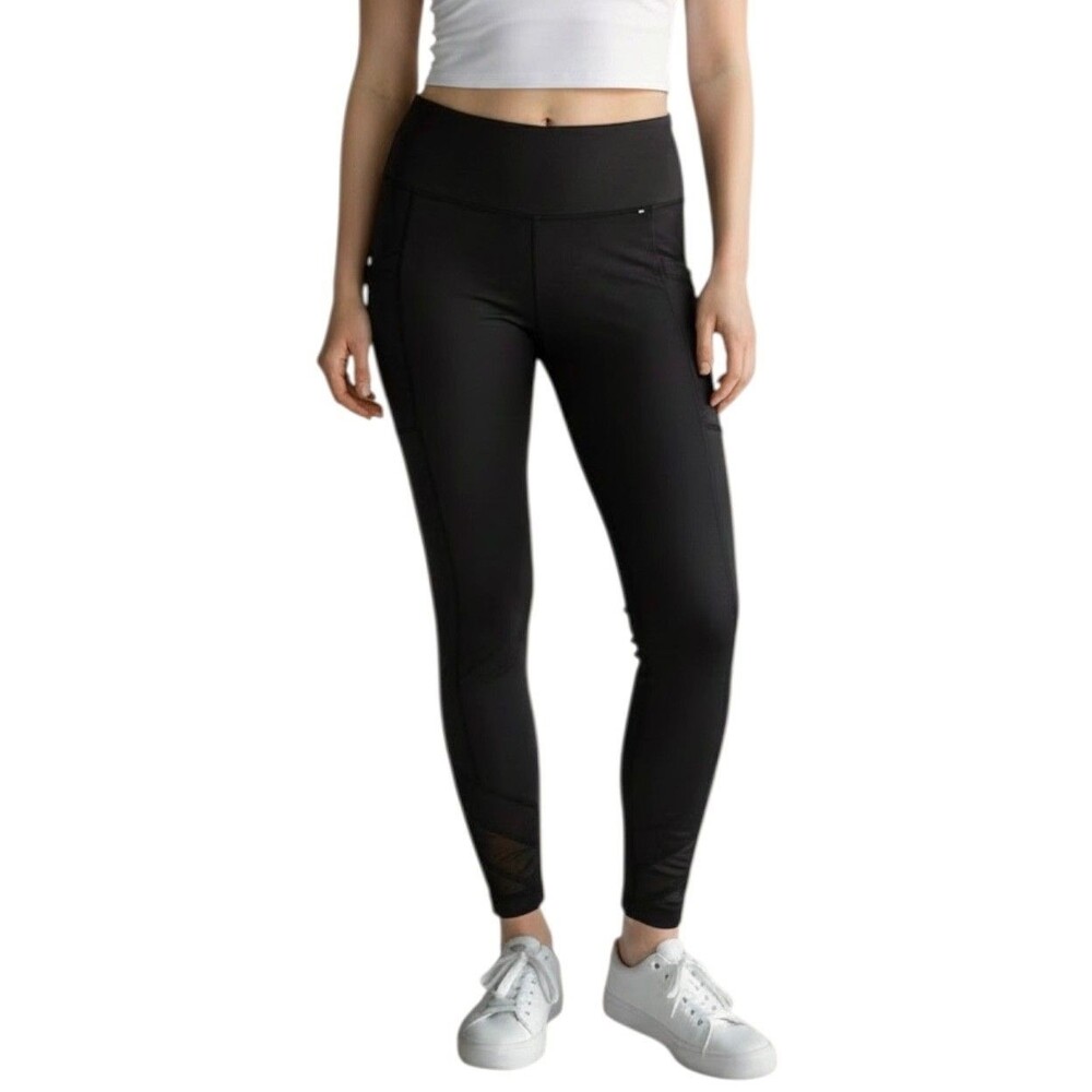 MONDETTA Women's Active 7/8 Leggings w/ Pockets High Waisted Size S Black